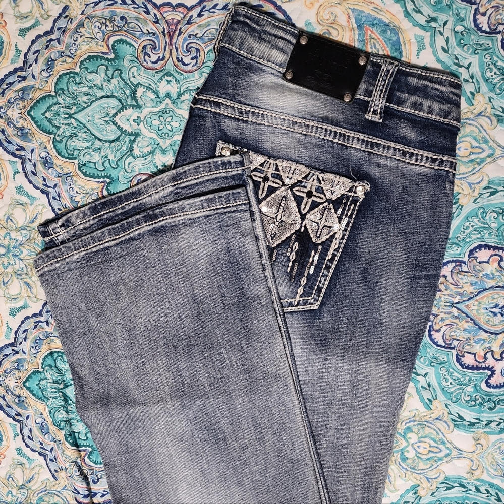 Live Hard Play Hard denim jeans